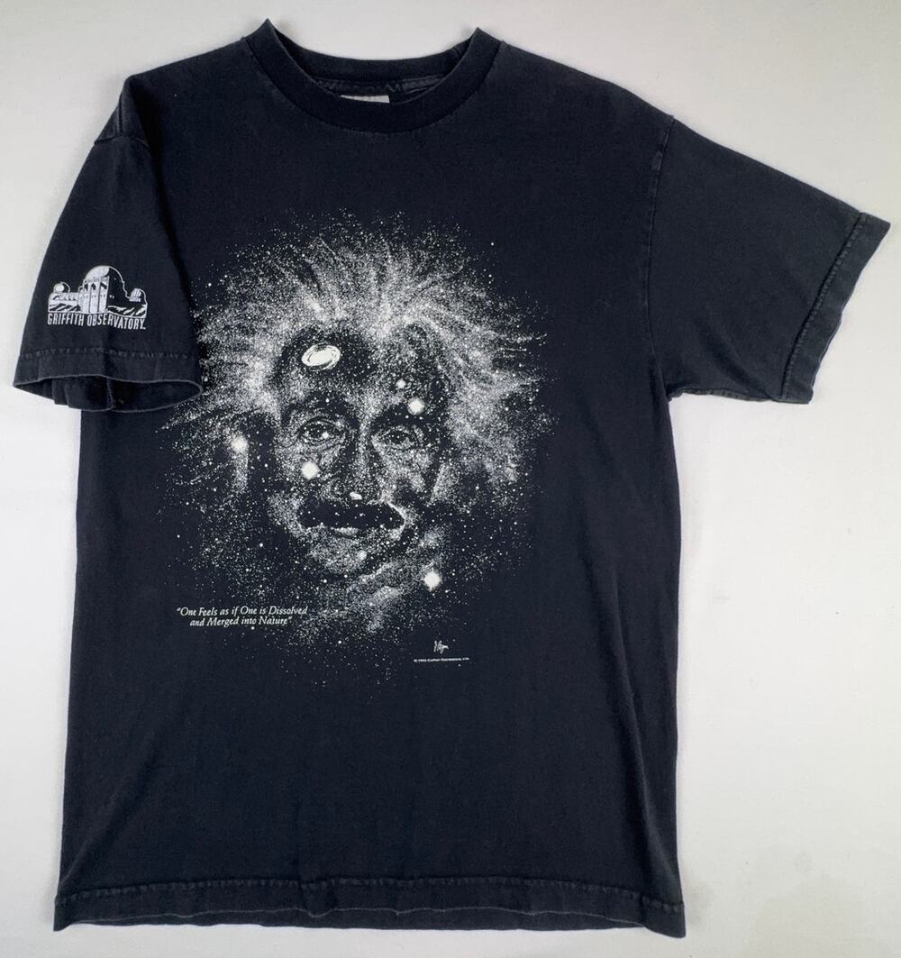 Vintage 1993 Albert Einstein Space Glow T Shirt M Griffith Observatory